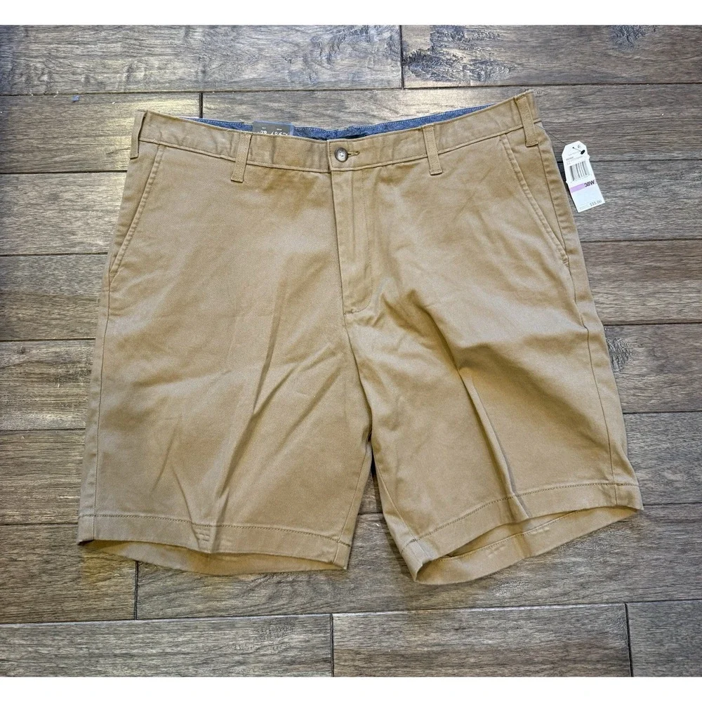 Nautica Deck Shorts Men 38 Oyster Brown Classic Fit Stretch Chino B93000